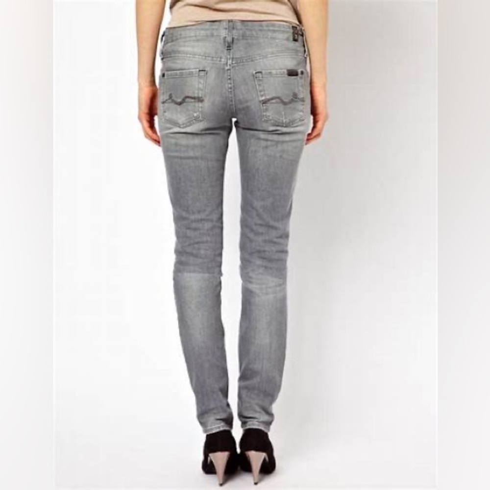 7 For All Mankind Gwenevere gray destroy stretch ankle jeans